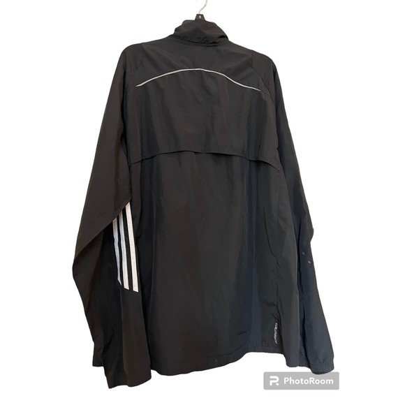 Adidas lightweight black 3 stripe jacket size L - Picture 2 of 5